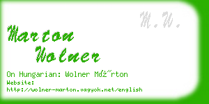 marton wolner business card